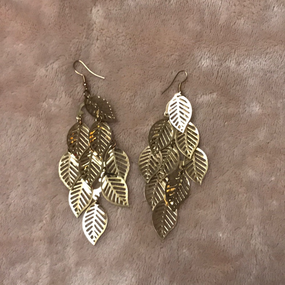 Gold leaf earrings